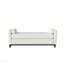 Lit de jour / banc en molleton Sherpa, pieds en bois massif avec coussins - beige-130176443