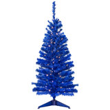 Pre-Lit Medium Artificial Pine Christmas Tree - Royal Blue - Clear Lights