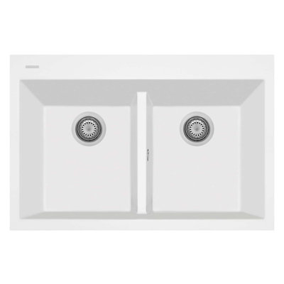 33" L x 22" W Double Basin Drop-in Quartz Kitchen Sink