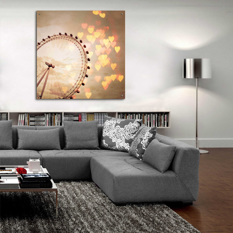  «In Love With London» par Keri Bevan, art mural en verre acrylique, 24 po x 24 po, H 36 po x l 36 po x P 0,2 po
