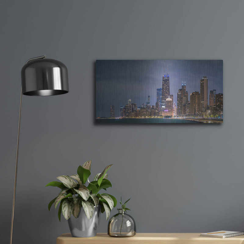 «Chicago Nightime Panorama» par AKG, H 12 po x l 24 po