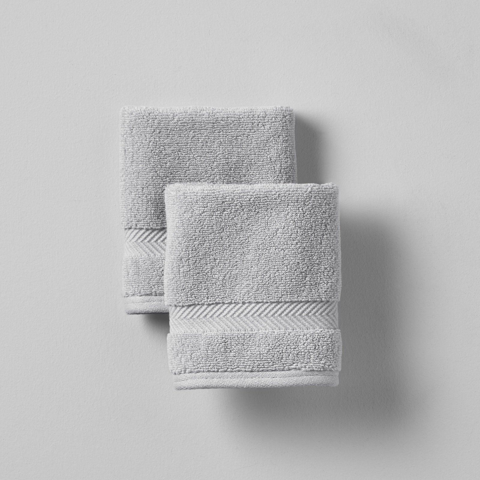 Rane Plush Cotton Washcloth, Soft Gray