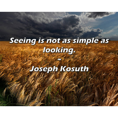 Joseph Kosuth Quote: Seeing is not as simple as looking.