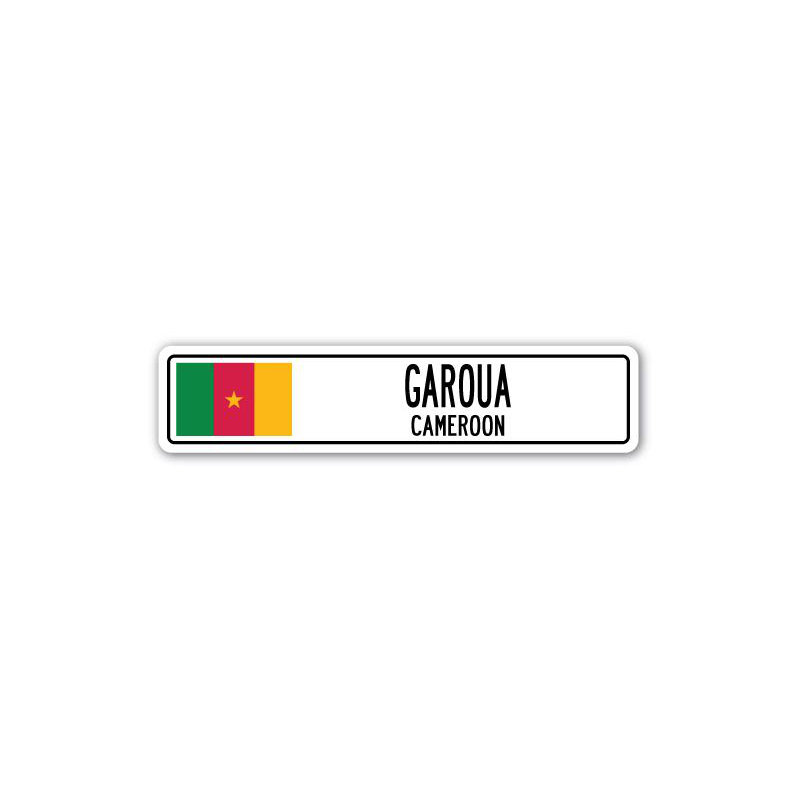 Plaque de rue Garoua, H 4 po x l 18 po x P 1 po
