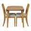 Ensemble de salle à manger extensible 3 pièces avec 2 chaises rembourrées, petite table en bois Mid-Century pour petite cuisine-130916798