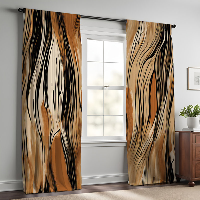 Dulach Semi Sheer Curtain Pair, 40" W x 52" L