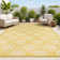 Duglas Traditional Mediterranean Tile Design Yellow/Cream Indoor/Outdoor Rug