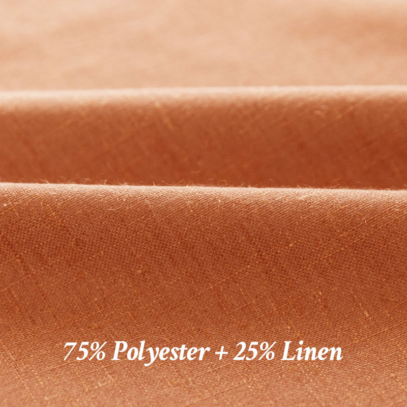 Paire de rideaux Vishrut, L 52 po x L 108 po, Orange brûlé