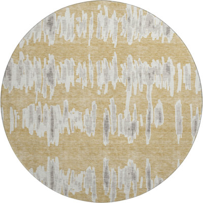 Premium Machine Washable Prisco Gold Rug