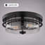 Plafonnier encastré 2 lumières Arboles, finition noir mat, design rond, verre transparent, 14,75 po de largeur, compatible avec les DEL-132963010