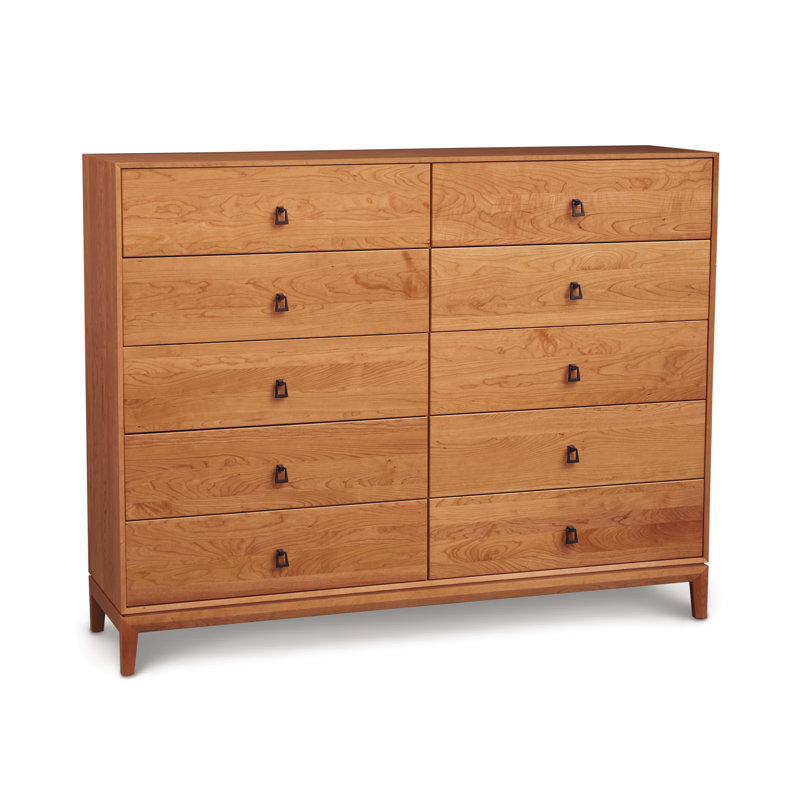 Mansfield Solid Wood 32.75'' W 10 - Drawer Dresser, Natural Cherry