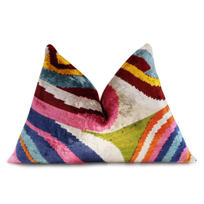 Geometric Shapes Velvet Throw Pillow
