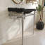 Meuble-lavabo mural 28 po en céramique avec pieds de support autoportants en acier inoxydable et barre à serviettes-443941845-443941851