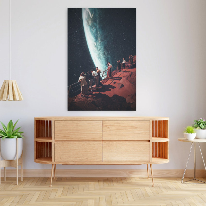 Art contemporain rétro surréel, H 48 po x l 32 po