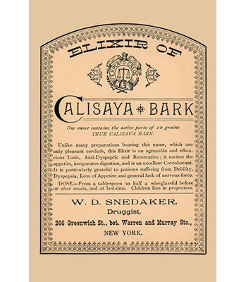 « elixir of calisaya écorce », art textuel