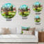 Deux arbres dans un paysage verdoyant - Horloge murale traditionnelle-93602072