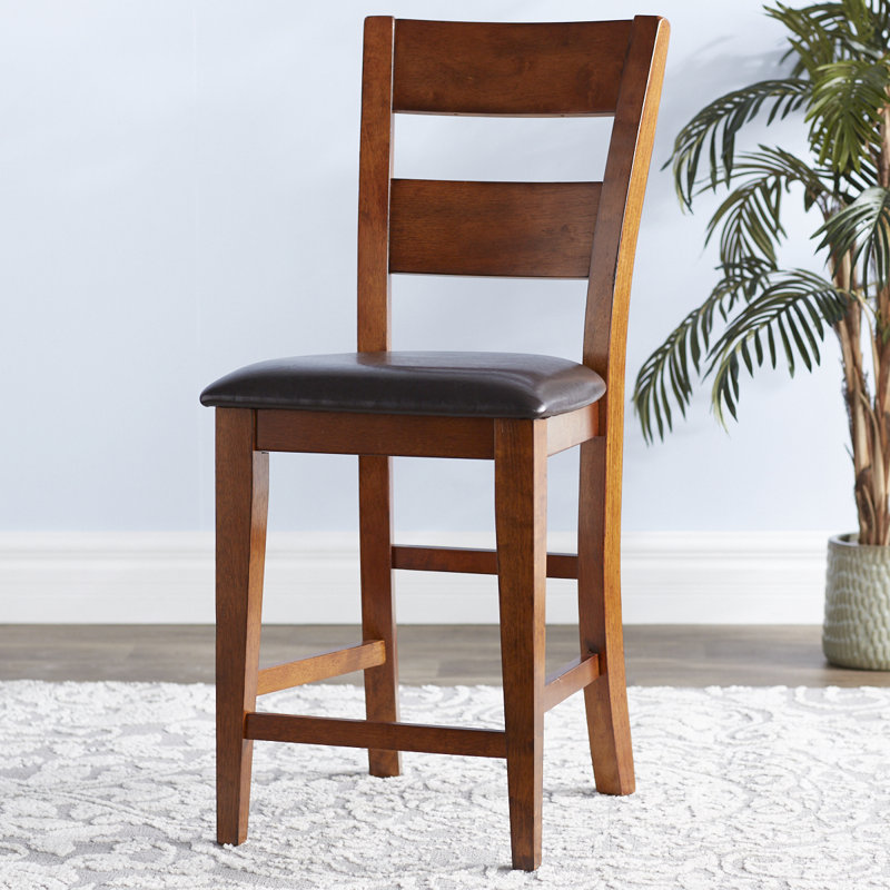 Vanni Upholstered Faux Leather Counter Stool