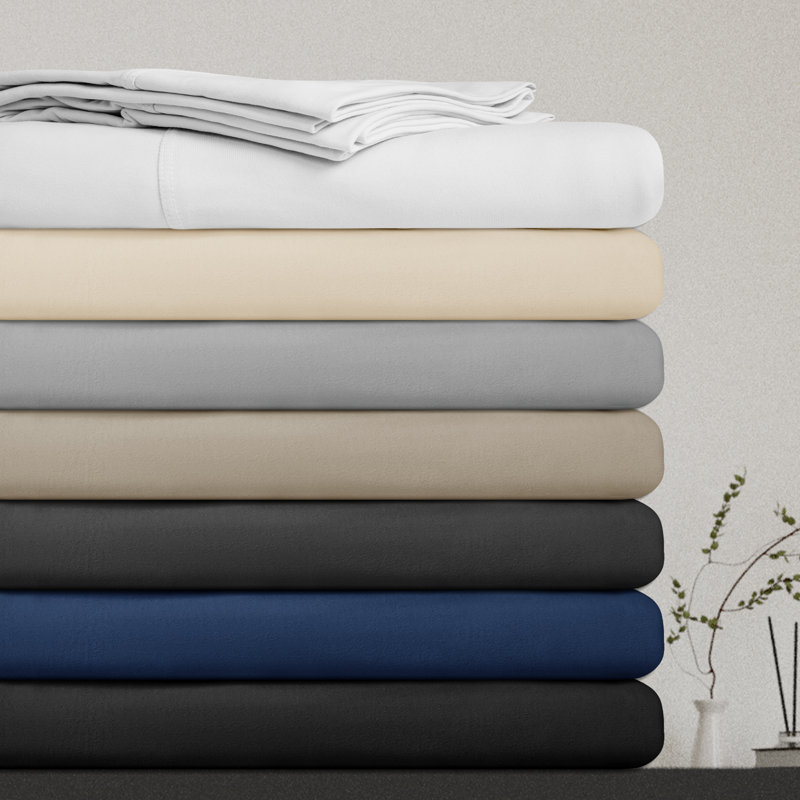 Sheet Set Ultra Soft Jersey Knit Sheet Set Deep Pocket, Full, Beige