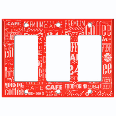 Patterned 3 - Gang Rocker Standard Wall Plate