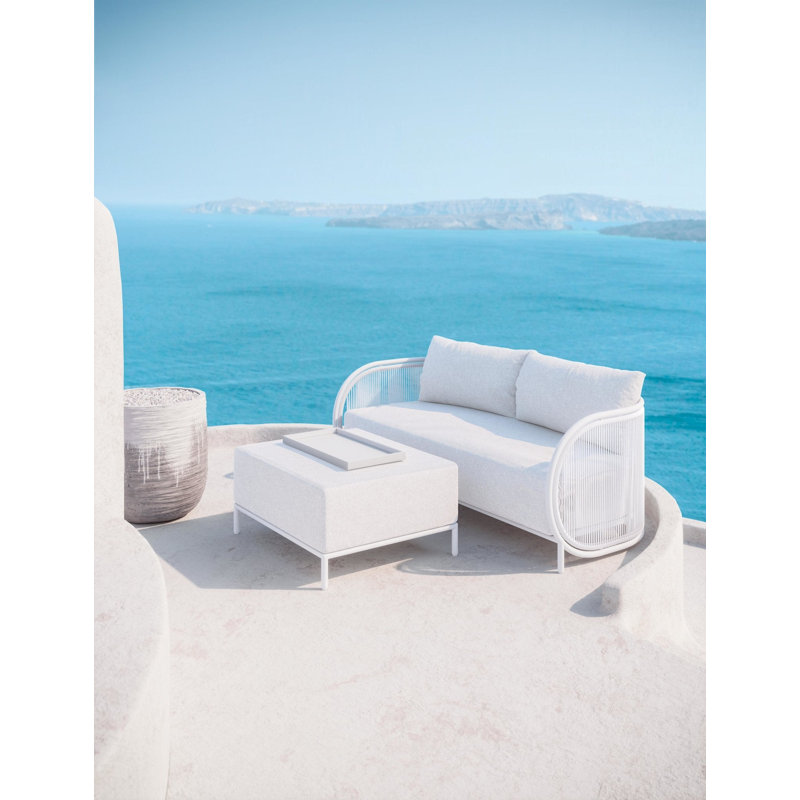 Kamari 77.17" Wide Outdoor Reversible Patio Sofa with Cushions