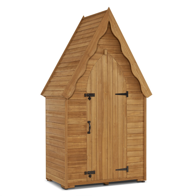 4 ft. W D Outdoor Storage Wooden Sheds with 6 Shelves