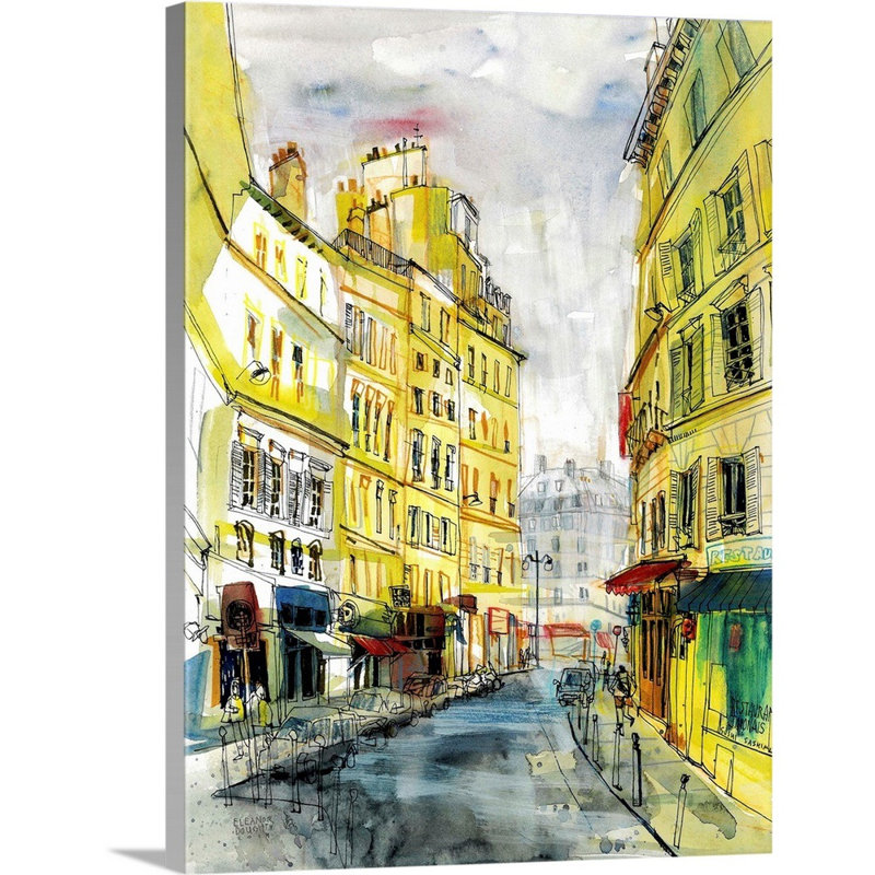 Reproduction d’art sur toile, "Paris Street" par Eleanor Doughty, H 16 po x l 12 po x P 1,25 po, Toile tendue