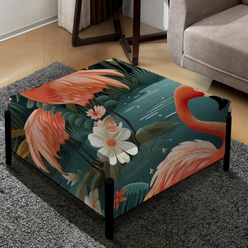 Flamingo Tropical Dream - Grand repose-pieds carré imprimé animal