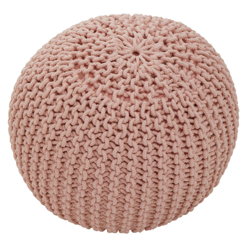 Myndi 50cm Wide Round Solid Colour Pouffe Ottoman