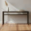 Console Mid-Century moderne en bois massif et placage de manguier, 63 po - Moka-129208390-129208391