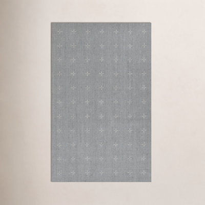 Patton Light Blue Hand-Loomed Geometric Wool Rug