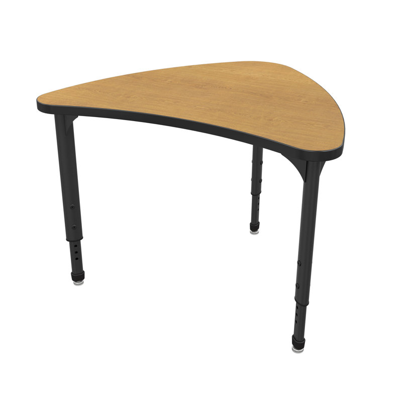 Bureau collaboratif à hauteur réglable Marco Apex Series, Noir, 30" H x 38" lx 31" p, Chêne Solaire