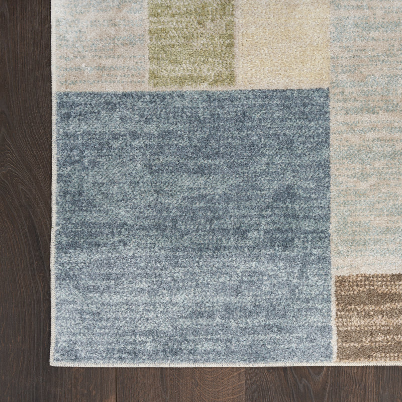 Brec Washable Geometric Indoor Rug, Rectangle 3'3" x 5'