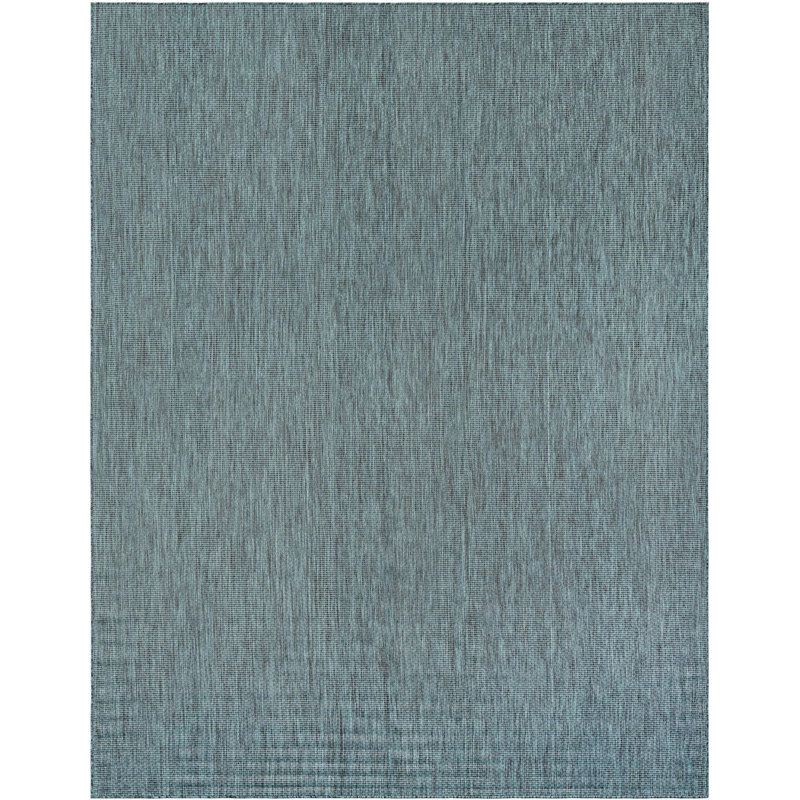 Tapis intérieur / extérieur turquoise Santina, Rectangle 10 pi x 13 pi 1 po