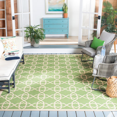 Tapis d'intérieur / extérieur à motif géométrique Dirks Performance