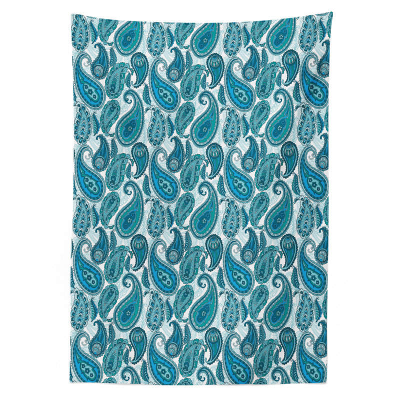 Paisley Dining Room Kitchen Tablecloth, 84" L x 60" W