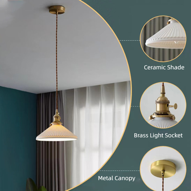 Rosdorf Park Eliase 1 - Light Brass Pendant & Reviews | Wayfair