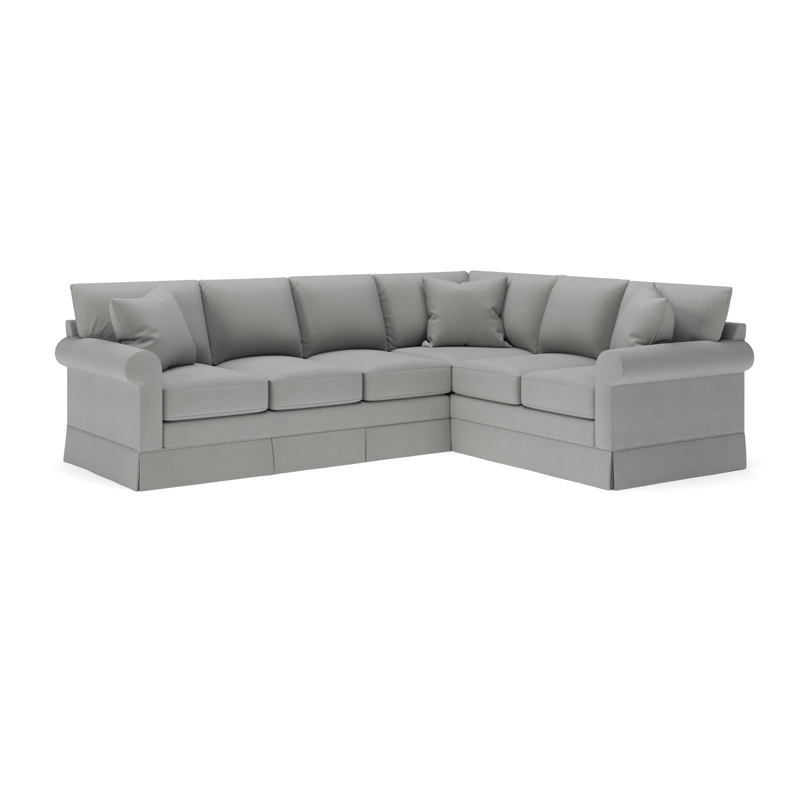 Friedman L-Sectional, Right Hand Facing, Bayou Light Gray Canvas