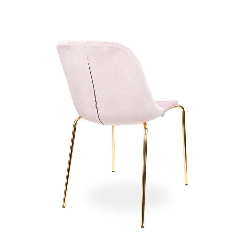 Upholstered Dining Chair, Pink, Gold