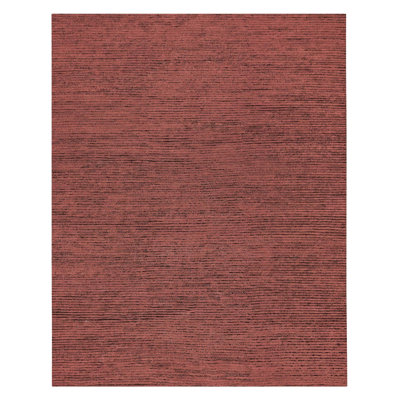 Hidden Path Striped Area Rug in Black/Orange/Red