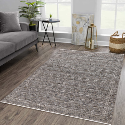 Tapis oriental gris anthracite 8 pi x 10 pi Daphne Collection