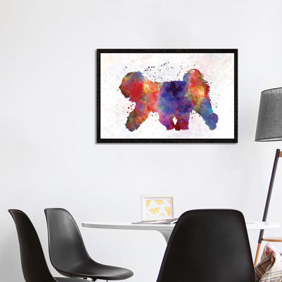 Tibetan Terrier In Watercolor 1 Piece Floater Frame Wall Art on Canvas