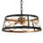 3-Light Black & Gold Drum Modern Industrial Chandelier with Sloped Ceiling Design