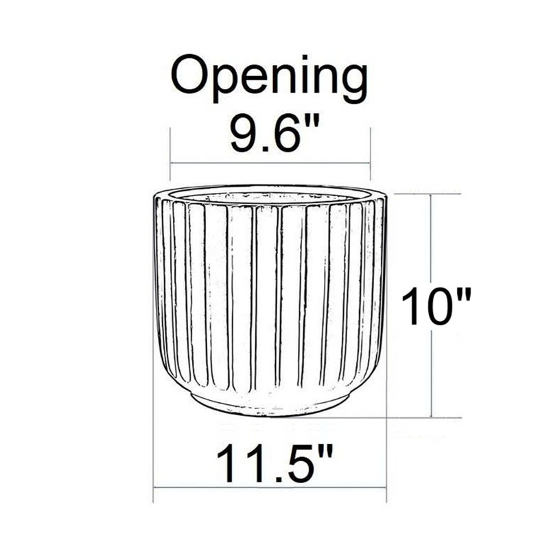Allenville Fiberstone Plant Pot, 10" H x 11.5" W x 11.5" D, Tan
