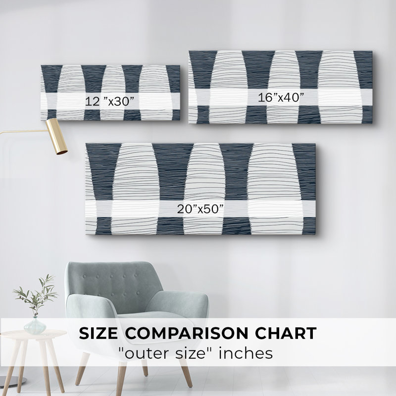 Toile tendue avec châssis abstrait # 8-Series, H 16 po x l 40 po