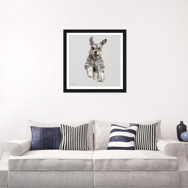 «Schnauzer» par Vicki Newton, reproduction de photo sur toile tendue, H 16 po x l 16 po x P 1 po, Blanc