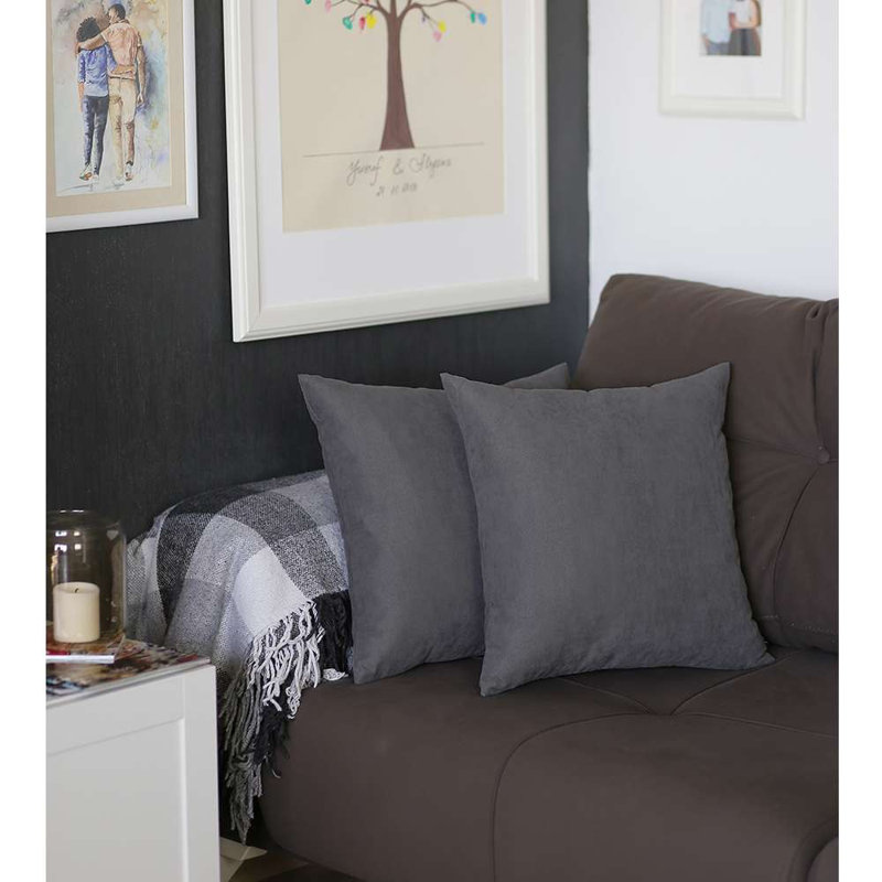 Reversible Pillow Insert, Gray Solid Color