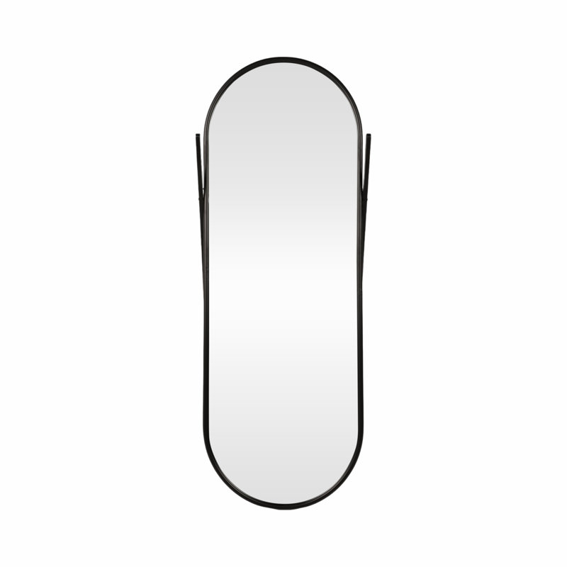 Élégant miroir sur pied noir 23 x 60 de Sagebrook Home - Design durable en fer, en verre et en panneau de fibres à densité moyenne
