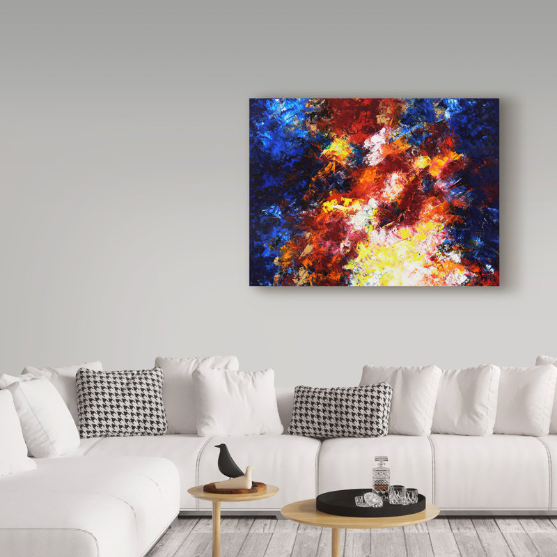 «Here Comes The Sun Abstract» par Barabbas, reproduction de peinture à l'acrylique sur toile tendue