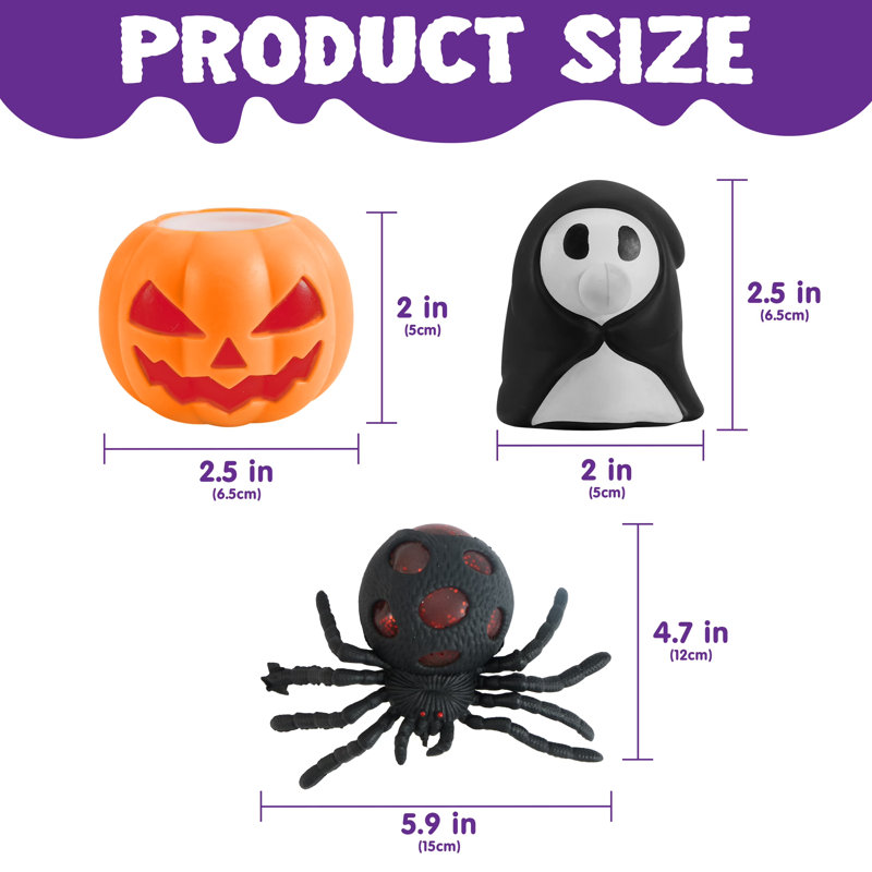 6 jouets spongieux d'Halloween 6 pièces