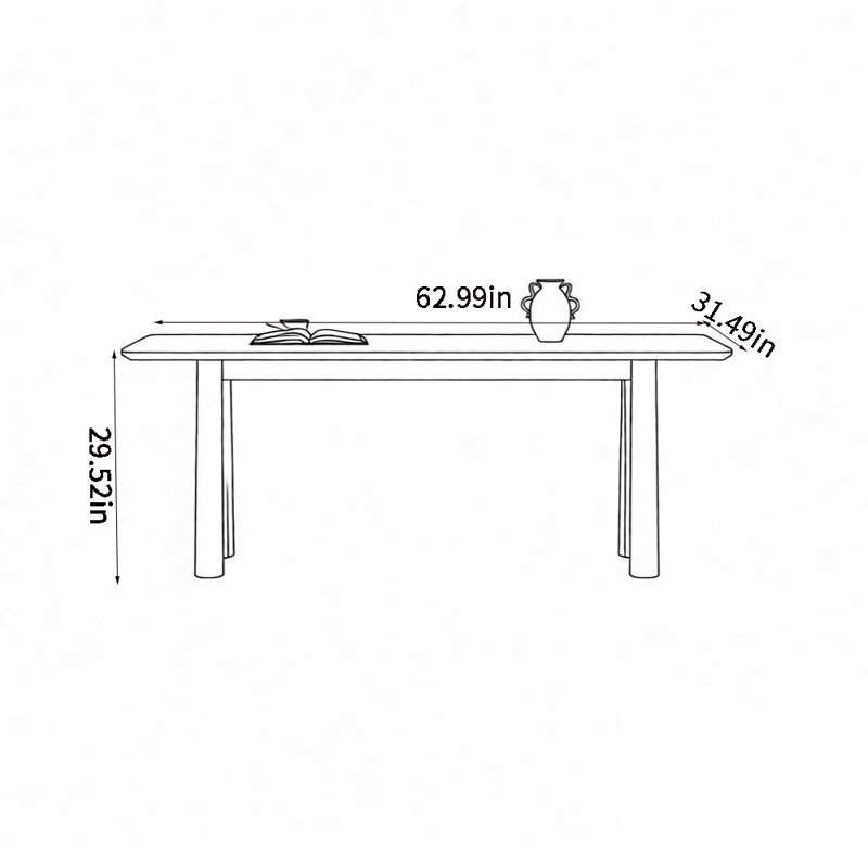 Table de salle à manger Modern, H 29,52 po x L 62,99 po x l 31,49 po